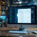 Bitwarden - Wie man Passwörter sicher und effizient verwaltet Computerbildschirm mit geöffnetem Bitwarden und einer Liste von Websites und Passwörtern