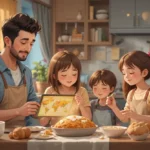 Vermeiden Sie die häufigsten Fehler bei der Planung einer Reise nach Europa Eine Familie mit zwei Kindern, die in einer sonnigen und entspannten Atmosphäre ihre Koffer organisiert und auf ein Tablet mit einer Reiseroute schaut.