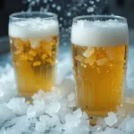 L'astuce pour congeler de la bière en 5 minutes : cela fonctionne-t-il vraiment ? Seaux de canettes de bière enveloppés de glace, d'eau et de sel, illustrant la technique du refroidissement rapide.